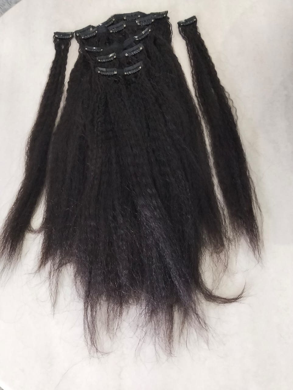 Vietnam raw hair clips Kinking straight Double drawn