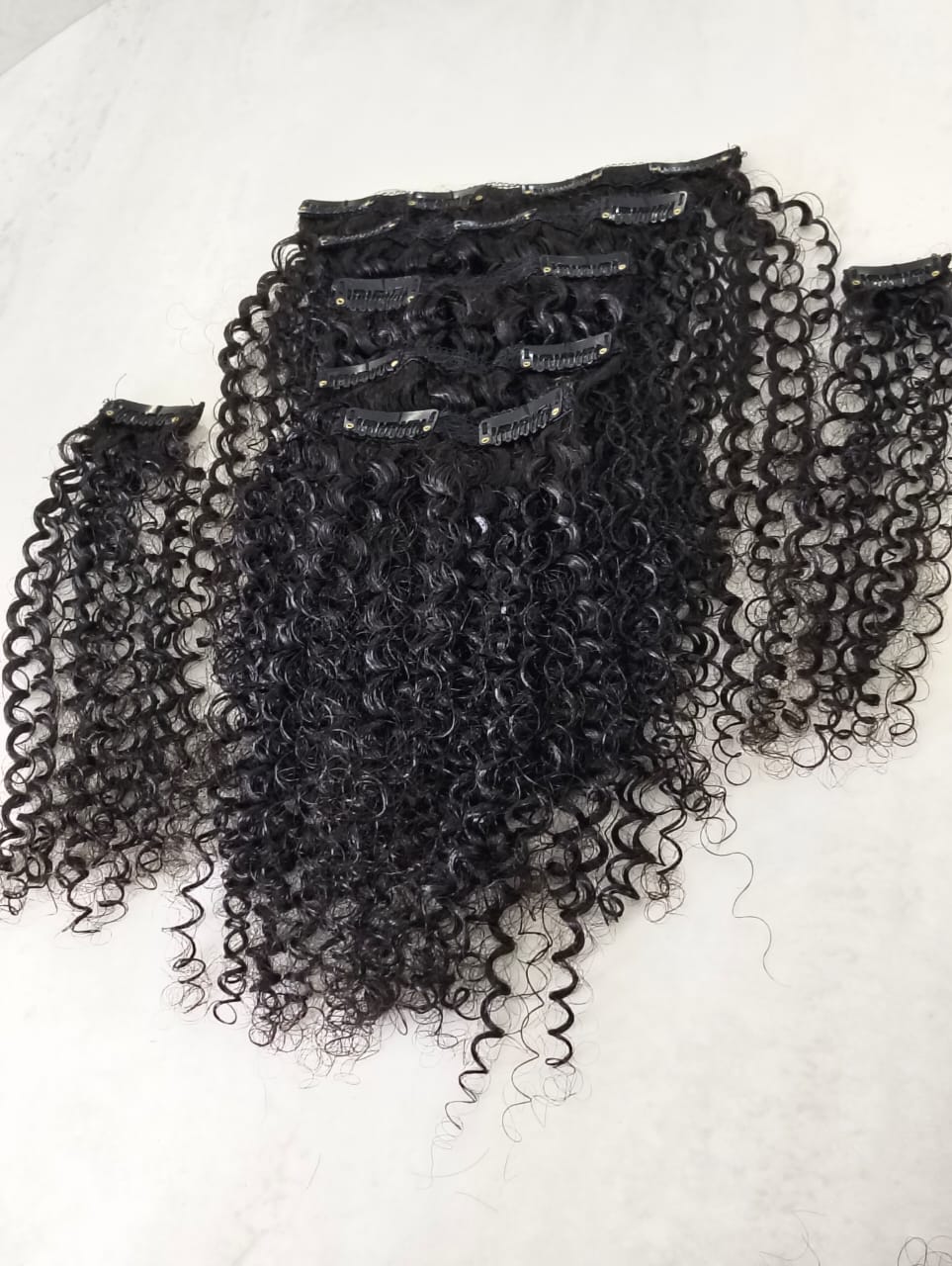 Vietnam raw hair clips Kinking curly Double drawn – Image 4