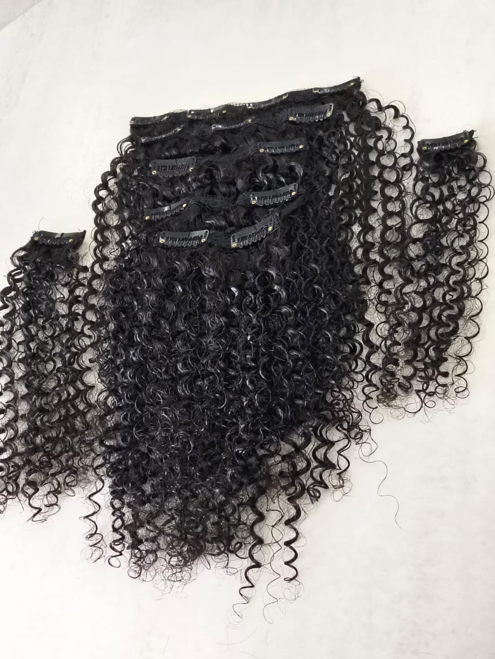 Vietnam raw hair clips Kinking curly Double drawn – Image 2