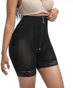 Short gainant taille haute à fermeture éclair